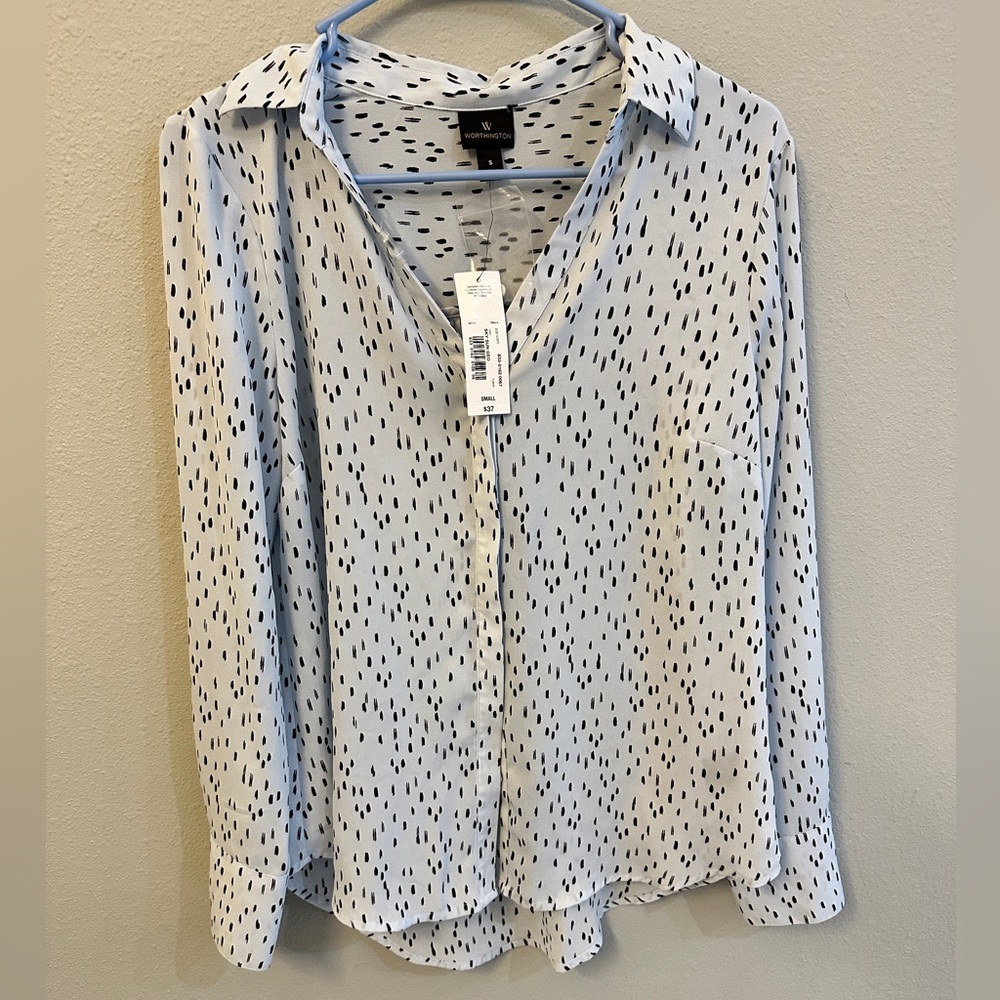 Light Blue Polka Dotted Blouse
